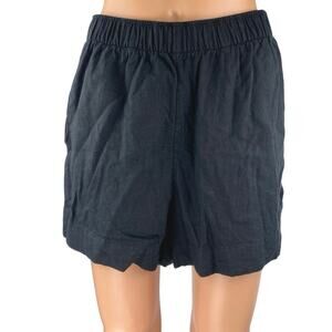 Abercrombie & Fitch Women's Black Linen Elastic Waist Casual Lounge Shorts Sz M